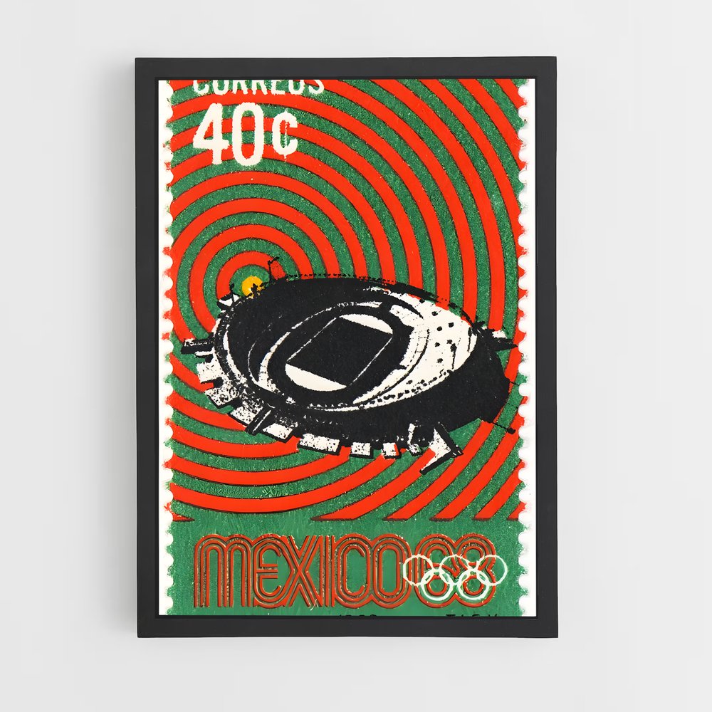 Poster Mexico Urbain 1968 Ligne épurée – affiche Jeux Olympiques (vue 2)
